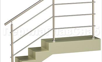 Три ригеля на сварке, круглый поручень и круглые стойки для крыльца в Красноярске. Готовые проекты ПерилаГлавСнаб