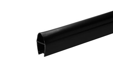 Уплотнитель для стекла 8 мм, дверь-стекло 2200 мм, непрозрачный черный t212-2 BL-U купить в Красноярске