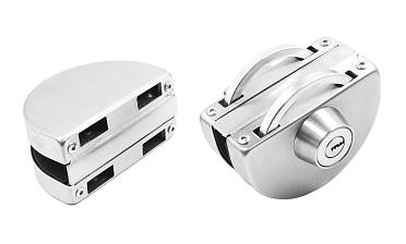 Замок для стеклянной двери с ответной частью на стекло, без вырезов в стекле шлифованный t109 SSS купить в Красноярске