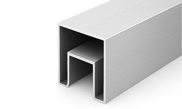 Труба 40х40 мм с пазом 24х24 под стекло, 6000 мм, алюминиевая, анодированная Фk856-3 AL купить в Красноярске