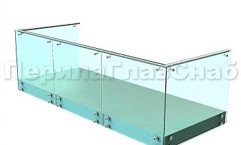 Ограждения на несущем стекле с торцевым креплением для балкона в Красноярске. Готовые проекты ПерилаГлавСнаб