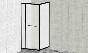 Комплект душевой с внутренней подвижной дверью,толщина стекла 8мм, 900х900х2000, AUSI 304, черная t470 Bl купить в Красноярске