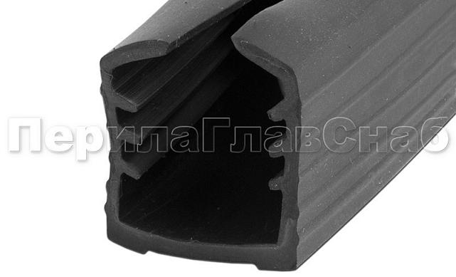 Уплотнитель в поручень с пазом 24х24 для стекла 10 мм, EPDM Фk312