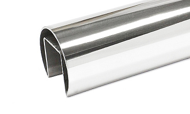 Труба Ø42.4 мм, с пазом 24х24 мм, тройная полировка 800GRIT, AISI 304 k820-3 купить в Красноярске Труба Ø42.4 мм, с пазом 24х24 мм, тройная полировка 800GRIT, AISI 304 k820-3 купить в Красноярске