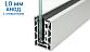 Комплект профиля зажимного для стекла 10мм и 5+5, с отверстиями, АНОД. алюминий 100х60мм, т100-1-10