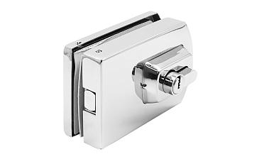 Замок для стеклянной двери вертикальный с ответной частью на стену и пол, полированный, вырез 15 t135 PSS купить в Красноярске