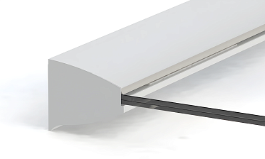Комплект профиля козырькового анодированного, для стекла 20 мм (10+10 мм), 1000 мм  k300-20-1000 купить в Красноярске