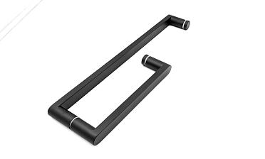 Ручка 225х425 круглая+квадратная труба AISI 304 черная t628 BL купить в Красноярске