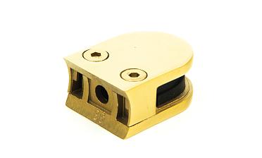 Стеклодержатель литой с вставками под стекло 8 мм (4+4 мм), закругленный под Ø38.1 мм, 40х22х50, золотой k001-88 купить в Красноярске