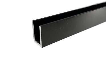 П-образный профиль 19x13, L=2500, под стекло 8 мм, алюминий анодированный в черный глянцевый t756-2500 AND BL купить в Красноярске П-образный профиль 19x13, L=2500, под стекло 8 мм, алюминий анодированный в черный глянцевый t756-2500 AND BL купить в Красноярске