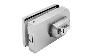 Замок для стеклянной двери вертикальный с ответной частью на стену и пол, шлифованный, вырез 15 t135 SSS купить в Красноярске