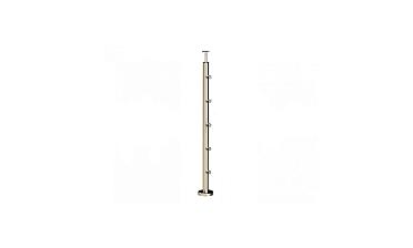 Стойка круглая Ø38.1: 5 ригеледержателей, полированная, высота 950 мм (AISI 304) k715 купить в Красноярске