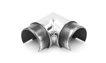 Отвод поручня 90°, с вставками для трубы Ø42.4 мм, полир., (AISI 304) k230-2 купить в Красноярске Отвод поручня 90°, с вставками для трубы Ø42.4 мм, полир., (AISI 304) k230-2 купить в Красноярске