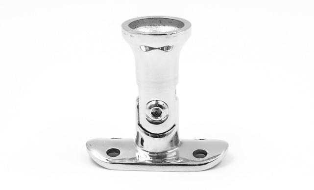 Наконечник стойки "колокольчик" на плоскость, с регулируемым ложементом под поручень Ø50.8 мм, литой, полированный, нержавеющий AISI 304, k203-3 5