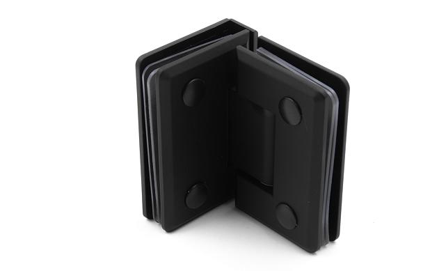 Петля для душевой стекло-стекло 90х55 мм, 90°, цинк, черный t304 BZn 8