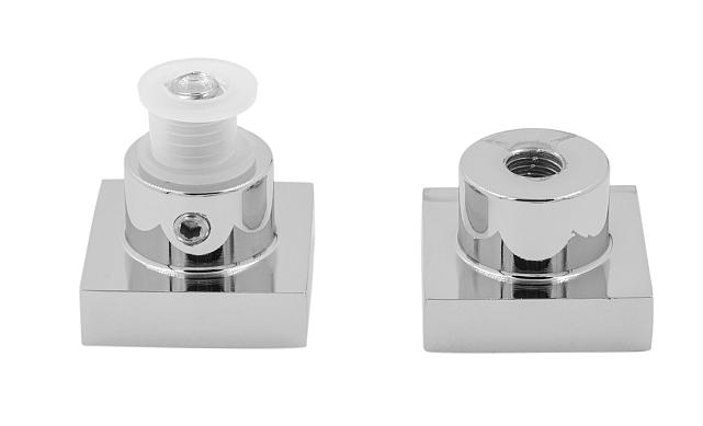 Ручка-кноб квадратная для стекла 6-12 мм, нержавеющая сталь AISI 304, полированная t669 PSS 6