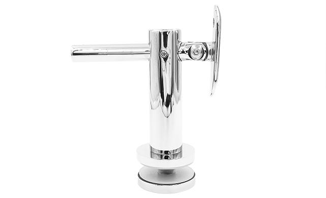 Выносной держатель поручня на стекло 8-20 мм, регулируемый, с ложементом, полированный, (AISI 304) k241-5 7