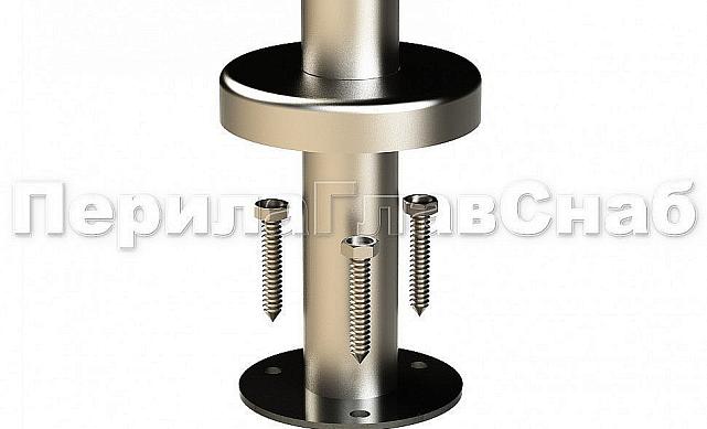 Стойка круглая Ø38.1: 3 ригеледержателя, под выносной поручень, полированная, высота 950 мм (AISI 304) k710 3