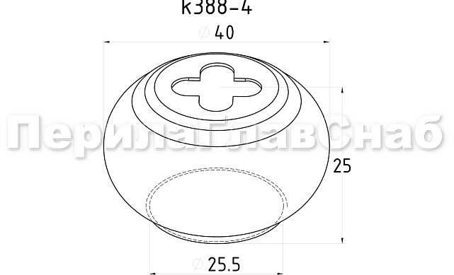 Держатели декоративных вставок в стойку Ø25 мм k388-4 2