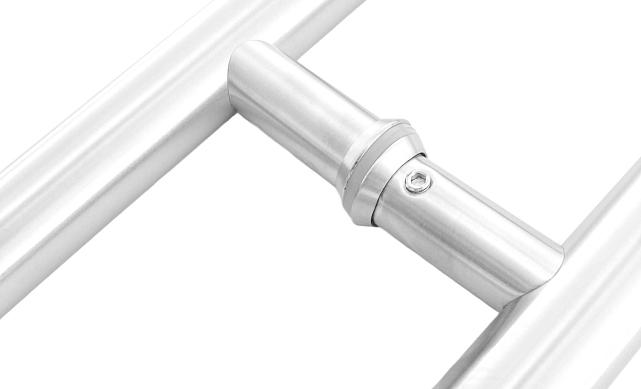 Ручка для стеклянной двери рейлинг двухсторонняя для стекла 8-12 мм, 25х425х600 мм, шлифованная t633-2-600 SSS 4