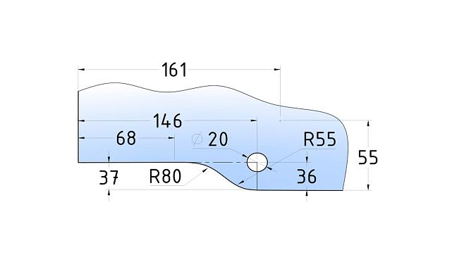 Нижний фитинг-петля, шлифованный t110 SSS 4