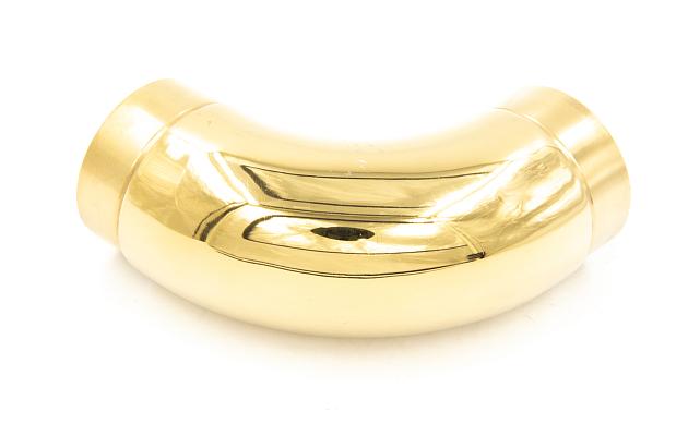 Отвод поручня под Ø50.8х102х1.45 мм, 90°, полированный 600 Grit, с двумя установочными кольцами, золото k052-88 4