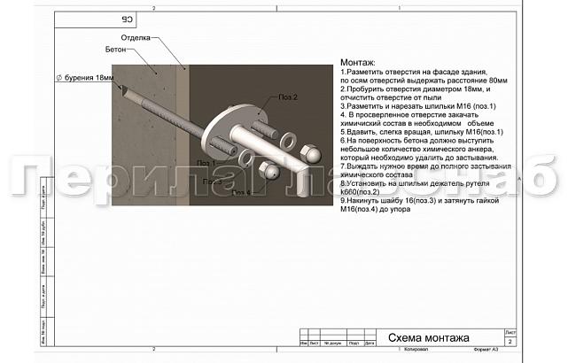 Комплект фурнитуры для козырька 1800х2800 (на вантах/тягах) k671-18-28 4