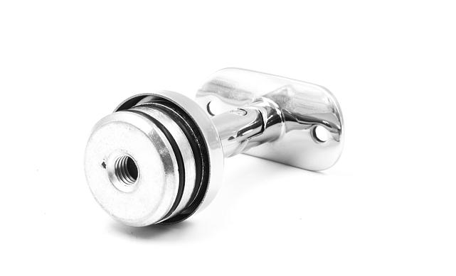 Наконечник палец с алюминиевой системой фиксации на стойке Ø38.1х1.5 мм, регулируемым ложементом под поручень Ø50.8 мм, полированный, литой, нержавеющий (AISI 304) k204 5