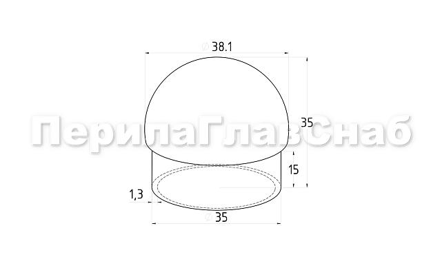 Заглушка сферическая для трубы Ø38.1 мм полированная (AISI 304) k271 3