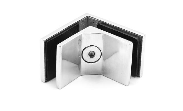 Соединитель стекол, угловой, 60х40, нержавеющая сталь AISI 304, полированная k117 5