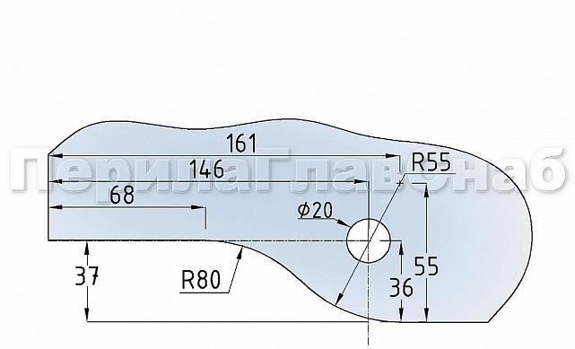 Фитинг на фрамугу с осью и анкером, шлифованный, вырез 01 t131 SSS 3