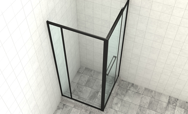 Комплект душевой с внутренней подвижной дверью,толщина стекла 8мм, 900х900х2000, AUSI 304, черная t470 Bl 6 Комплект душевой с внутренней подвижной дверью,толщина стекла 8мм, 900х900х2000, AUSI 304, черная t470 Bl 6