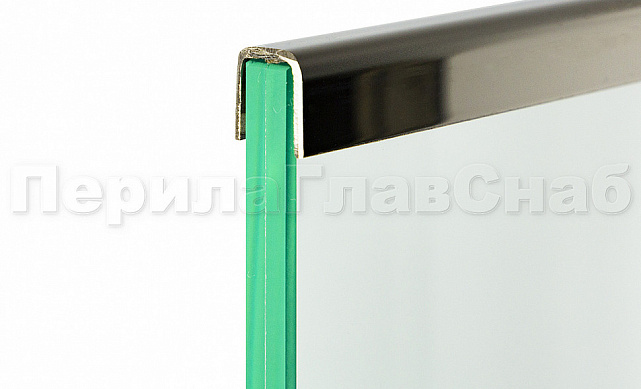 Профиль П-образный, L=2000 мм, t=1.5 мм, для стекла 16 мм, полир. (AISI 304) Ф-0457 4