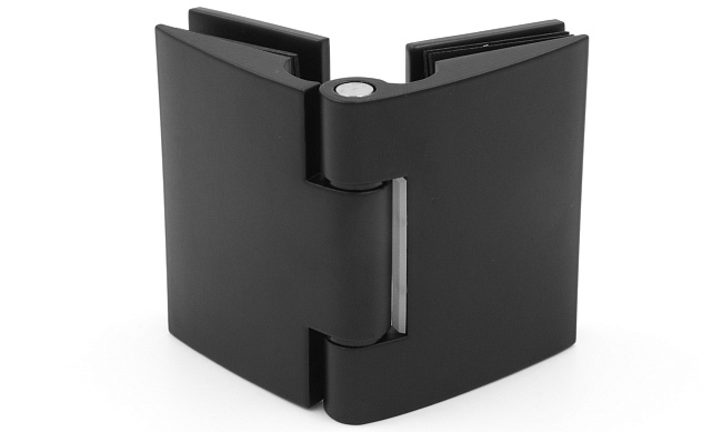 Петля для душевой кабины стекло-стекло 180°, без реза, нержавеющая сталь AISI 304, черная t313 BL 6 Петля для душевой кабины стекло-стекло 180°, без реза, нержавеющая сталь AISI 304, черная t313 BL 6