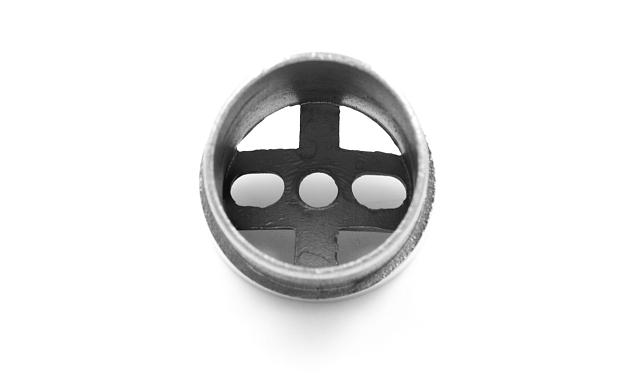 Наконечник седловина косая 30° на стойку Ø38.1 мм, под поручень Ø38.1 мм, литая, полированная, AISI 304, k045-2 4