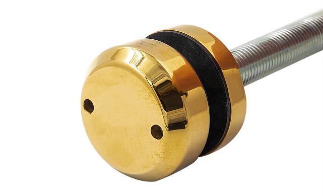 Комплект торцевого крепления несущего стекла, гайка-шайба Ø50х10х18 мм с внутренней резьбой М16, полированный, под золото (AISI 201) Фk277-88 5