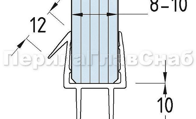Уплотнитель пластиковый для стекла в душевую кабину 8 мм стена-стекло 2200 мм  t206 3
