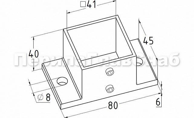 Фланец для трубы 40х40, укороченный, полированный, литой AISI 304 k553 2
