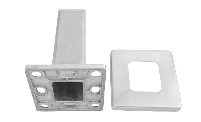 Стеклодержатель литой напольный, плоский 45х50х160 мм, шлифованный, без сверления стекла (AISI 304) Фk275-5-2 2