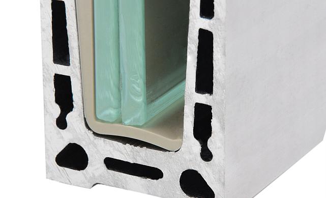 Комплект профиля зажимного для стекла 10 мм, с отверстиями, НЕАНОД, алюминий, k601-4-10 5