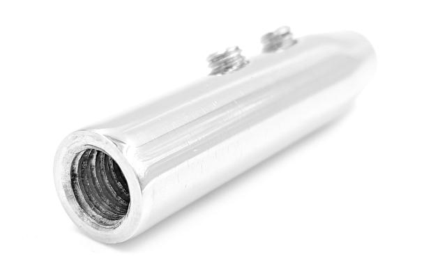 Держатель тросика Ø5 мм, короткий 50х12, прямой, под М8, полированный (два винта крепления троса) k240-8 5