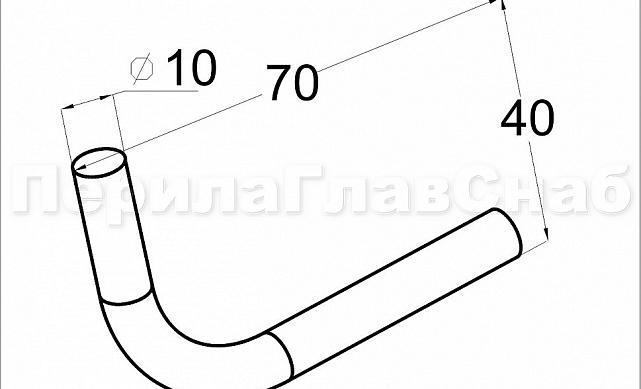 Гнутик 70х40 мм из прутка Ø10 мм Ф-0512 2