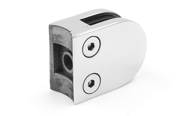 Стеклодержатель литой под стекло 8 мм (4+4 мм), под стойку Ø38.1 мм 40х22х49, полированный (AISI 304) k001-4 4