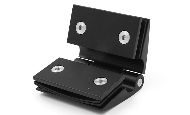 Петля для душевой кабины стекло-стекло 180°, без реза, нержавеющая сталь AISI 304, черная t313 BL 5 Петля для душевой кабины стекло-стекло 180°, без реза, нержавеющая сталь AISI 304, черная t313 BL 5