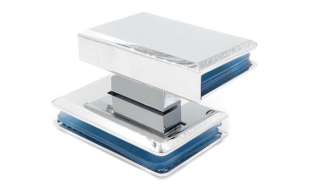 Петля для душевой кабины стекло-стекло 90° 90х55 мм латунь-хром, полированная t304 PC 7