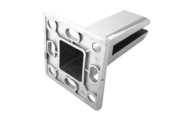 Стеклодержатель напольный 45х50х160 мм, для стекла 10-12 мм, литой, плоский, без сверления, нержавеющая сталь AISI 304, полированная k275-5 10