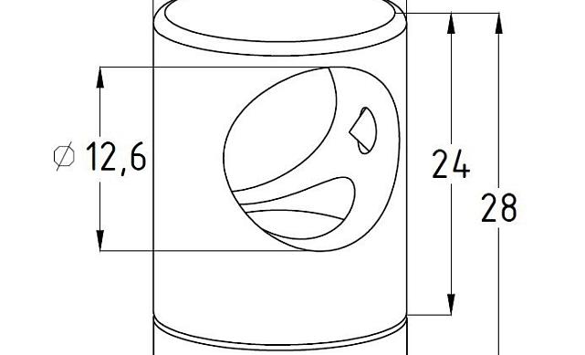 Ригеледержатель на стойку Ø38.1х13.2 мм, полированный, литой (AISI 304 k029) 2