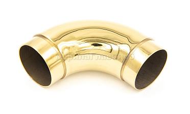 Отвод поручня под Ø50.8х102х1.45 мм, 90°, полированный 600 Grit, с двумя установочными кольцами, золото k052-88 купить в Красноярске
